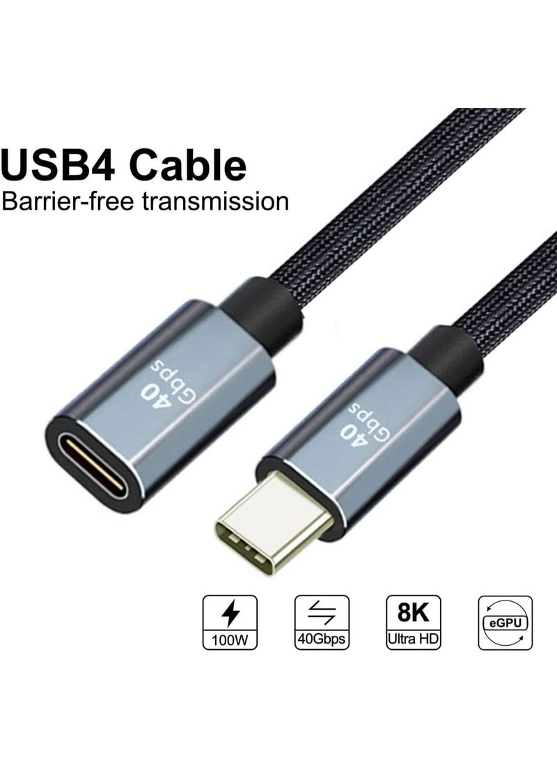 USB-C Extension Cable – USB4 Type-C Male to Female – 40Gbps Speed, 100W Charging, 8K Video Output – 0.3M High-Speed USB-C Extender for Daily Use - Image 4