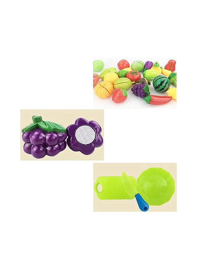 طقم ألعاب المطبخ للأطفال مكون من 16 قطعة بلاستيكية للخضار والفواكه - Image 4