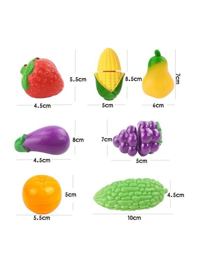 طقم ألعاب المطبخ للأطفال مكون من 16 قطعة بلاستيكية للخضار والفواكه - Image 3