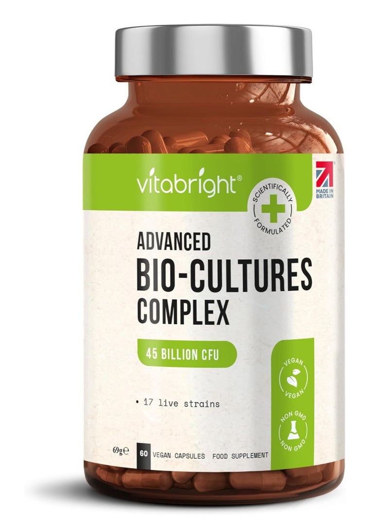 فيتابرايت Bio Cultures Complex Pre and Probiotics 45 مليار CFU 60 كبسولة نباتية - Image 1