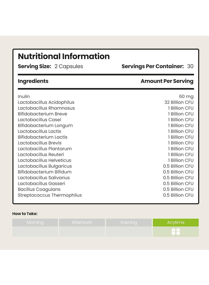 فيتابرايت Bio Cultures Complex Pre and Probiotics 45 مليار CFU 60 كبسولة نباتية - Image 2