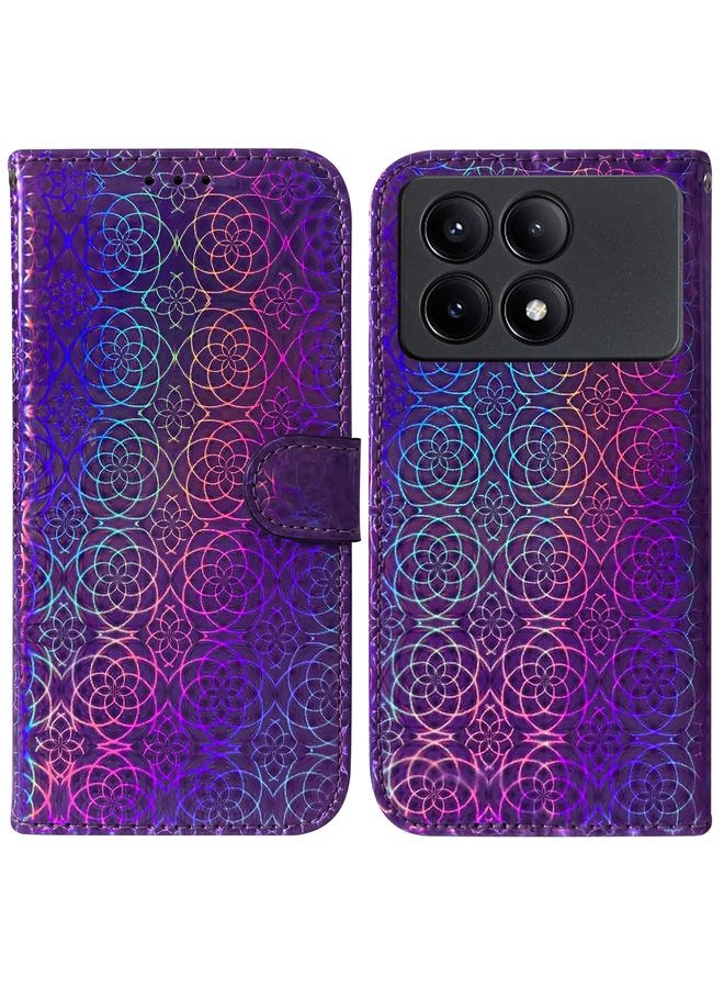 The Bros Case For Xiaomi Redmi K70E / Poco X6 Pro Colorful Magnetic Buckle Leather Phone Case