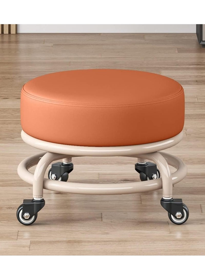 DubaiGallery Rolling Stools with 4 Wheels, Modern Low Seat Stool with Wheels for Home, Office, Shop, Living Room, Kitchen, Garage or Sofa, Footstool, Modern Rolling Seat  - Image 2