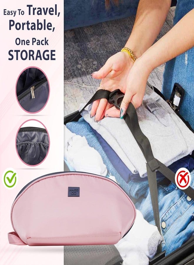 KROYWEN Women Travel Bra Underwear Lingerie Organizer, Cosmetic Makeup Toiletry Bag with Multi-Pockets, Waterproof Cube Large Capacity Bag (Pink) - Image 4