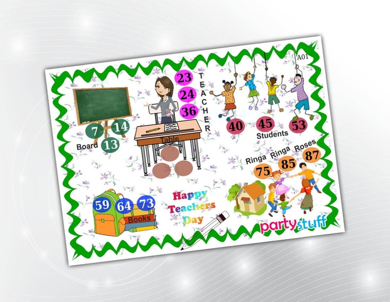 PartyStuff Tambola Housie - Teachers Day kukuba (48 Piece) - Image 1