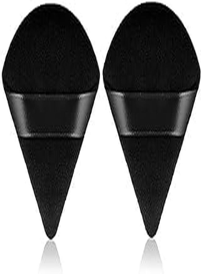 SUNISA Makeup Sponge Set Beauty Blender with Egg Case, Soft Sponge Liquid Foundation, Creams, (Multicolor 4 Big + 3 Mini -7 Pcs set) with 2 Pcs Makeup Puff Triangle Powder Puff(BLACK) (TRAINGLE) - Image 5