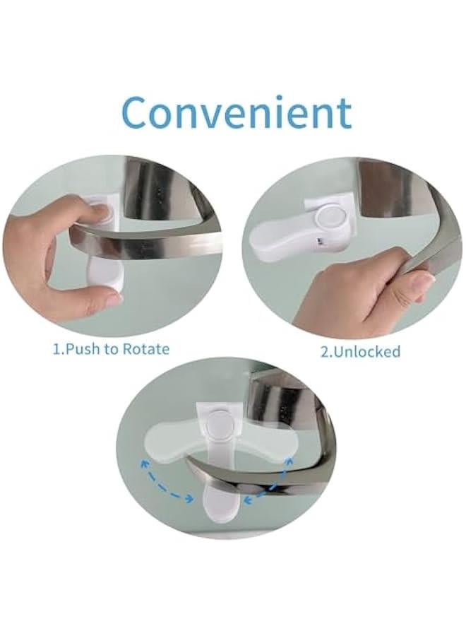 HOOKOR 4 Pack Baby Proofing Door Handle Lock, Child Safety Door Lever Lock, Childproofing & Petproofing with 3M Adhesive, No Drilling Needed, Minimalist Design, Tool-Free Installation for Toddler - Image 3