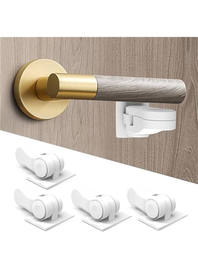 HOOKOR 4 Pack Baby Proofing Door Handle Lock, Child Safety Door Lever Lock, Childproofing & Petproofing with 3M Adhesive, No Drilling Needed, Minimalist Design, Tool-Free Installation for Toddler - Image 1