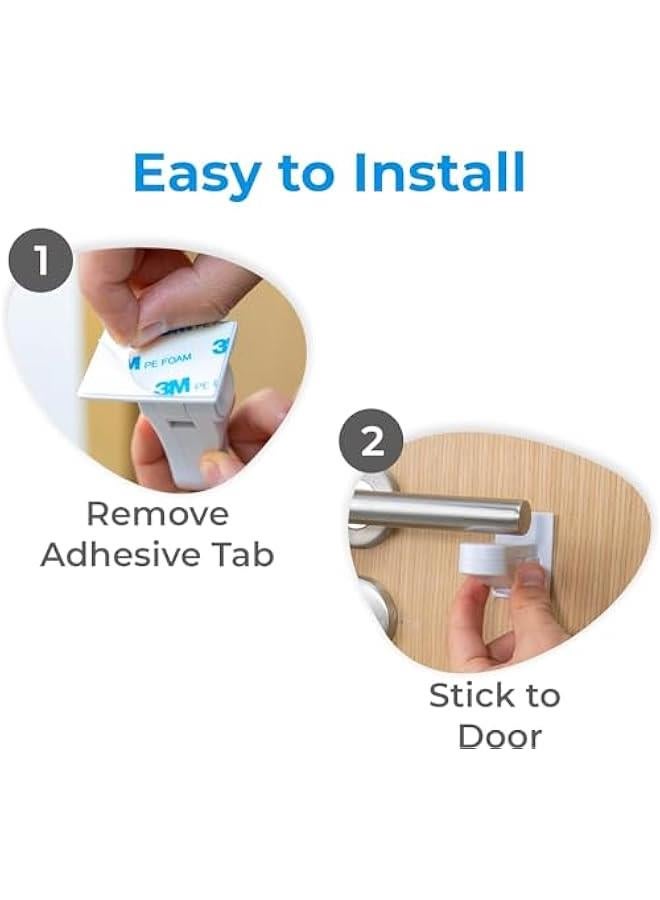 HOOKOR 4 Pack Baby Proofing Door Handle Lock, Child Safety Door Lever Lock, Childproofing & Petproofing with 3M Adhesive, No Drilling Needed, Minimalist Design, Tool-Free Installation for Toddler - Image 2