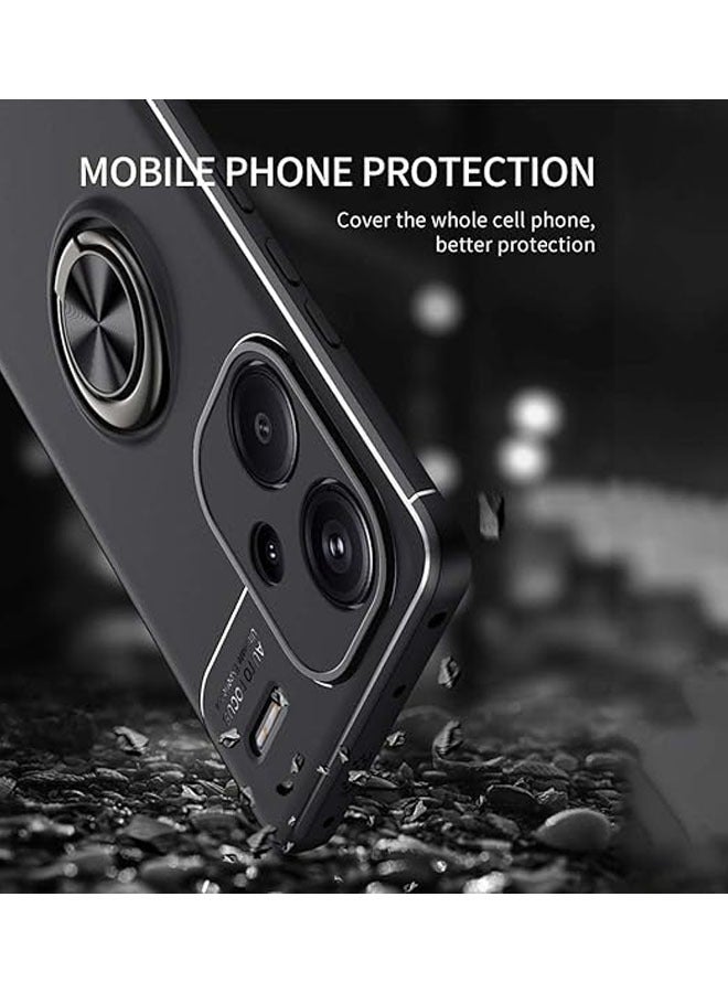 عام حافظة هاتف Xiaomi Redmi Note 13 Pro Plus 5G (Pro+), حافظة سيليكونية واقية من الـTPU مع حلقة دوارة بزاوية 360 درجة، توفر حماية ضد الصدمات وتصميم مرن وناعم - Image 4