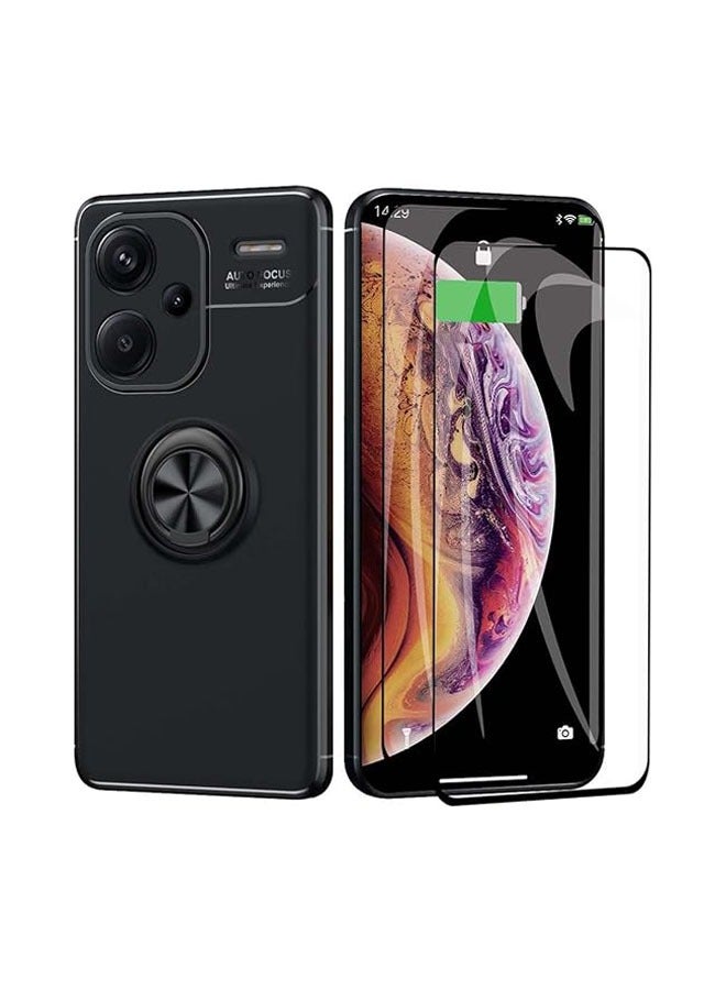 عام حافظة هاتف Xiaomi Redmi Note 13 Pro Plus 5G (Pro+), حافظة سيليكونية واقية من الـTPU مع حلقة دوارة بزاوية 360 درجة، توفر حماية ضد الصدمات وتصميم مرن وناعم - Image 1