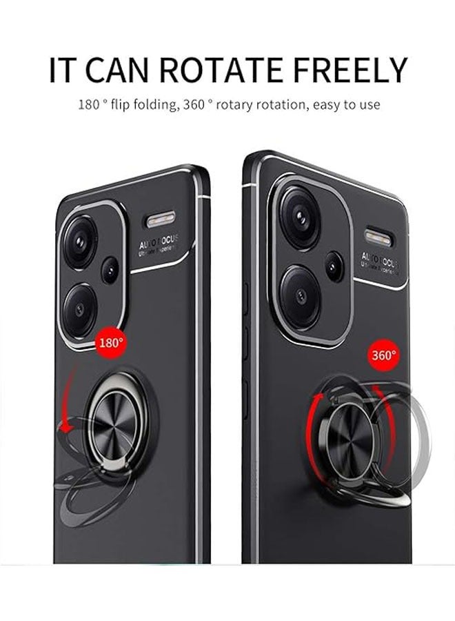 عام حافظة هاتف Xiaomi Redmi Note 13 Pro Plus 5G (Pro+), حافظة سيليكونية واقية من الـTPU مع حلقة دوارة بزاوية 360 درجة، توفر حماية ضد الصدمات وتصميم مرن وناعم - Image 2