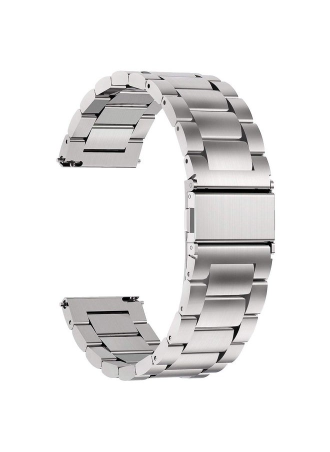 ACM ACM Watch Strap Stainless Steel Metal 22mm compatible with Fossil Gen 5 Carlyle Smartwatch Belt Luxury Metallic Silver  - Image 1