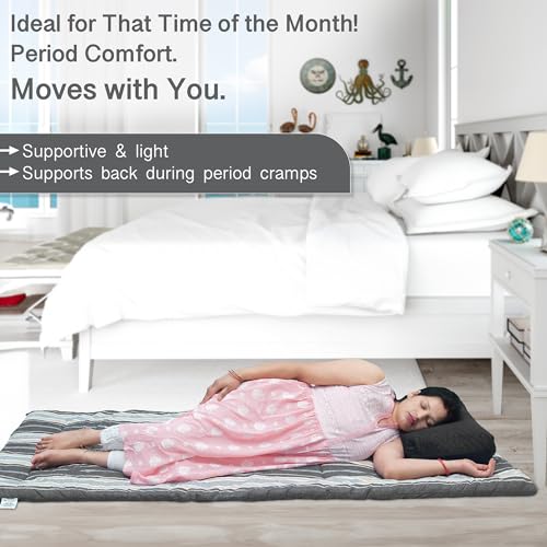 NEXTGO Multi Purpose Foldable Mattress with Carry Bag | Portable & Lightweight Gadda | Suitable for Outdoor Travel Camping, Yoga, Meditaion Mat (Brown White Lining, Queen: 60x78 Inch Or 5x6.5 Feet) - Image 5