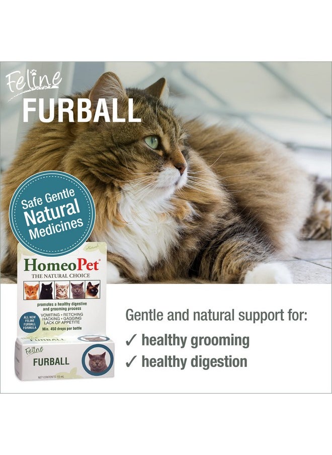 HomeoPet - Feline Furball, Safe And Natural Hairball Medicine For Cats, Natural Pet Medicine, 15 Milliliters - Image 1