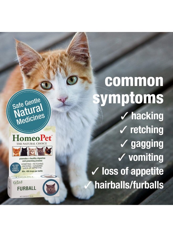 HomeoPet - Feline Furball, Safe And Natural Hairball Medicine For Cats, Natural Pet Medicine, 15 Milliliters - Image 1