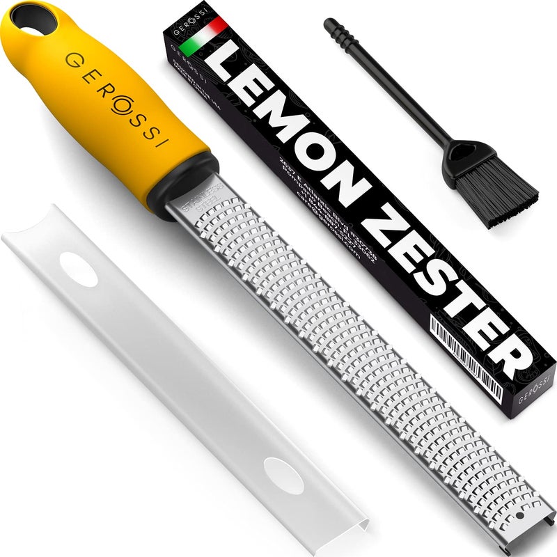 GEROSSI Stainless Steel Cheese and Citrus Zester Grater w/Extra Sharp Blade - Perfect for Lemons, Parmesan, Garlic, Chocolate - Spice Up any Kitchen Dish in Seconds with Your Premium Hand Held Shredder  - Image 1