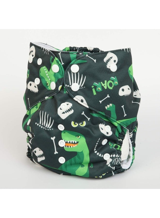 Sigzagor Sigzagor 2 to 7 Years Old Junior Big Cloth Diaper Pocket Reusable Washable Baby Toddler (Green Dinosaurs) - Image 2