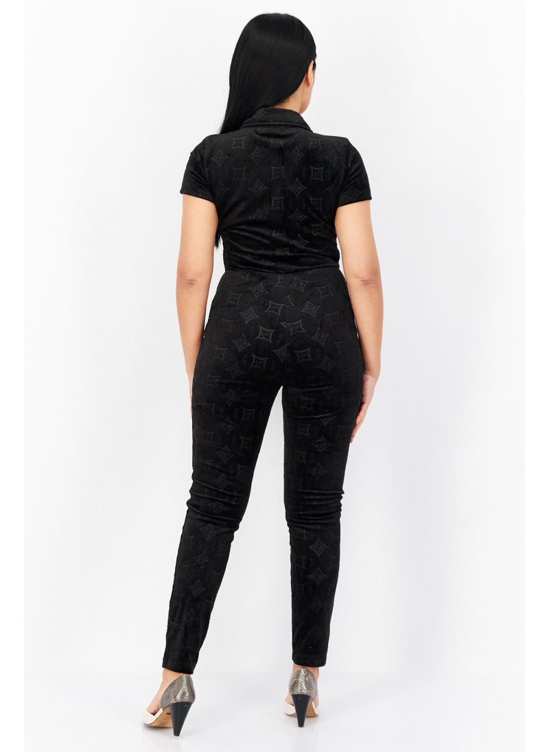 Juicy Couture Women Textured Jumpsuit, Black - Image 5