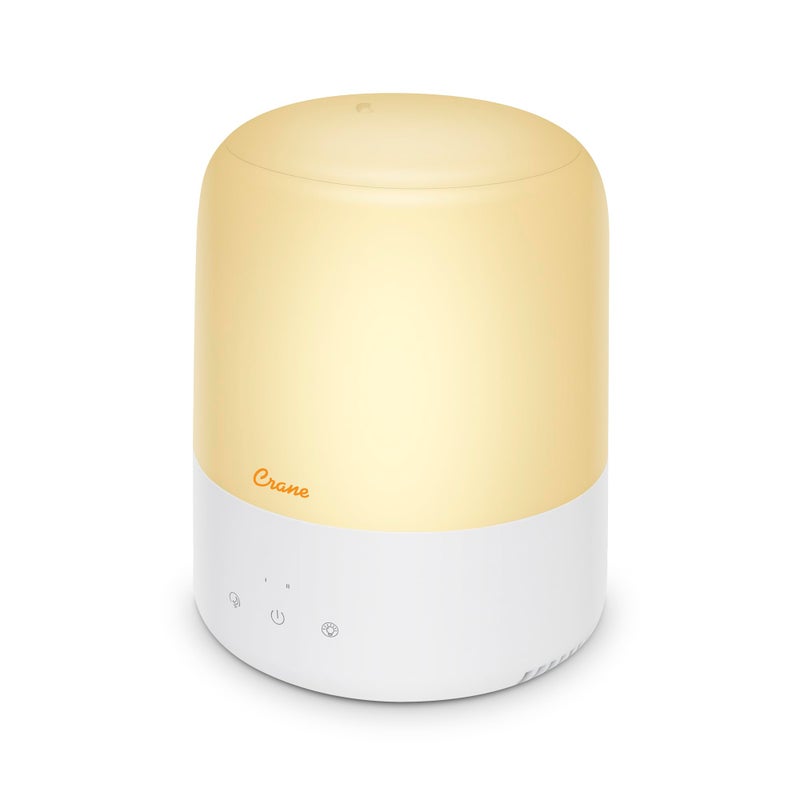 Crane Top Fill Mini Humidifier for Bedroom and Nursery 3In1 Essential Oil Diffuser Sleep Light 05 Gallon Baby Humidifier