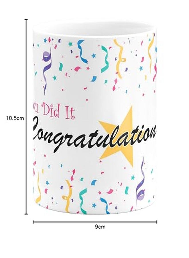 Visibee You Did It Congratulations FPM252 Printed on Ceramic White Coffee Mug - Image 4