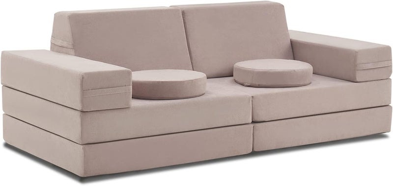 Jela Kids Couch Play Couch 10pcs Sofa Set (Classic, Taupe) - Image 3