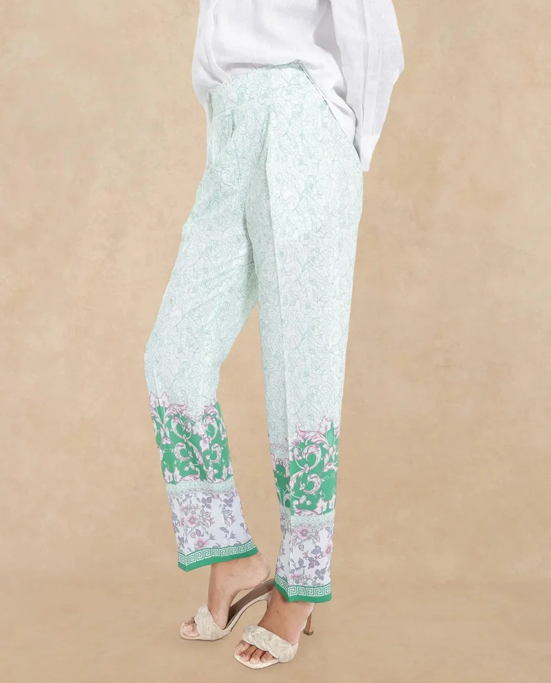 Rareism Women's Abstract Print Ankle-Length Trouser