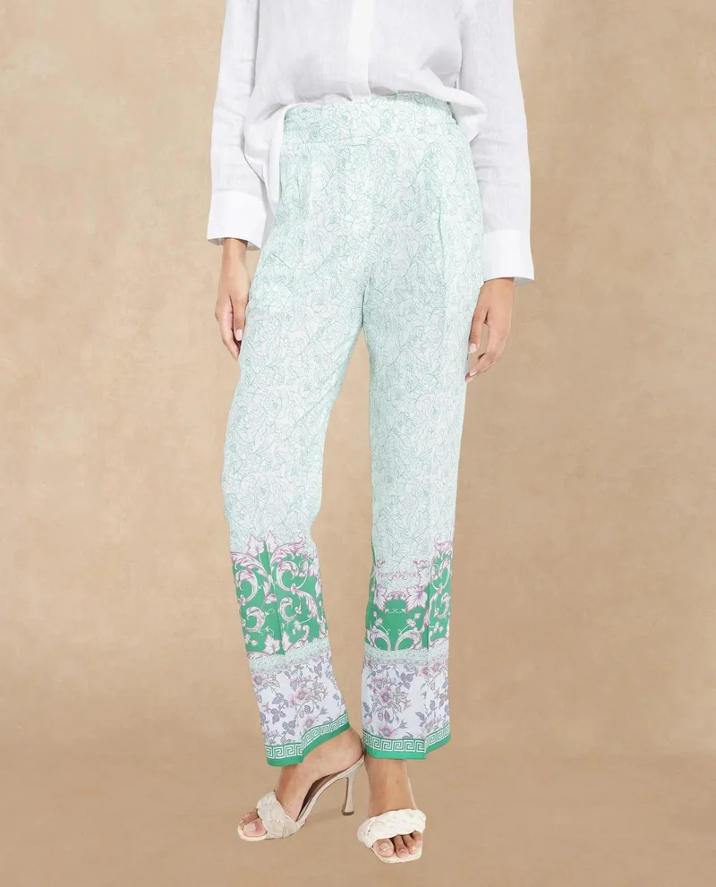 Rareism Women's Abstract Print Ankle-Length Trouser