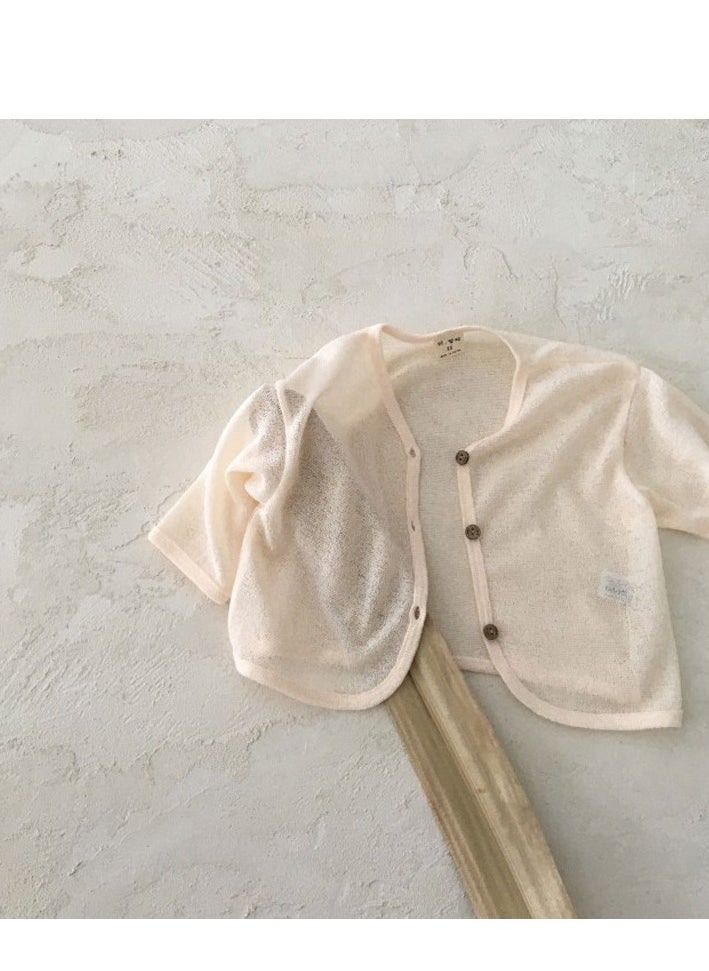 Generic Children's Air Conditioning Shirt, Baby Thin Anti Mosquito Cardigan Top, Baby Simple Western Style Sunscreen Jacket  - Image 1