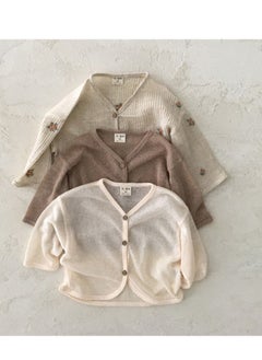 Generic Children's Air Conditioning Shirt, Baby Thin Anti Mosquito Cardigan Top, Baby Simple Western Style Sunscreen Jacket  - Image 2
