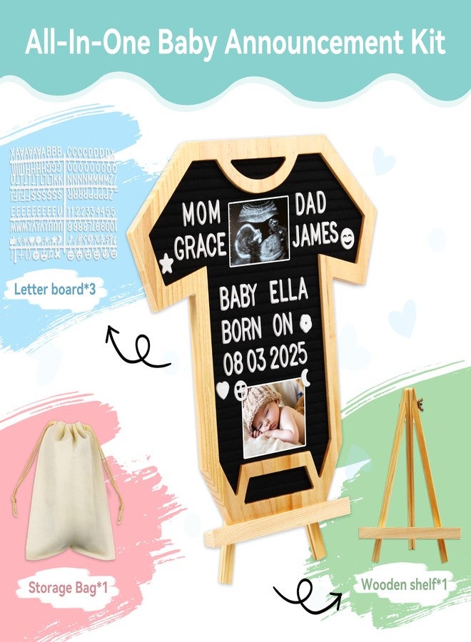 brekle Baby Onesie Shaped Felt Letter Board – A Pregnancy Must Haves New Mom Gifts Essential for Pregnancy Announcement Gifts for Pregnant Women and Baby Shower Gifts - Image 2