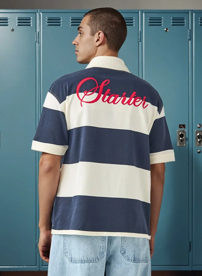 STARTER Starter Striped Polo T-shirt