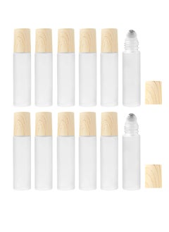 SYOSI Essential Oil Roller Bottles, 10ml Roll on bottle with Stainless Steel Balls, 12 Pack Portable Refillable Clear Perfume Sample Bottles  - Image 1