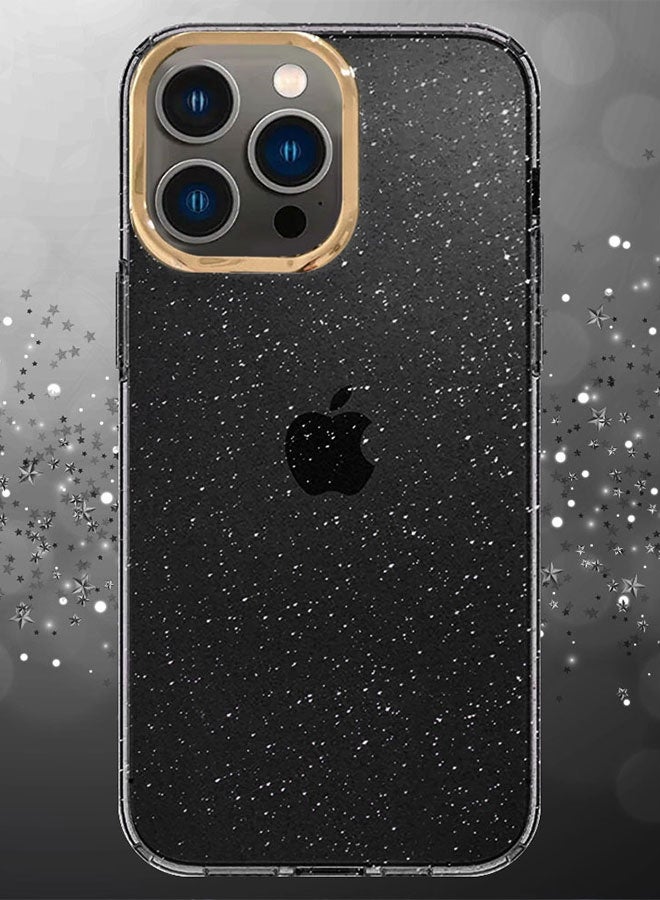 CATANES Hard TPU Glitter Case Cover for iPhone 13 Pro Max - Shockproof and Stylish Case Cover - Black - Image 2