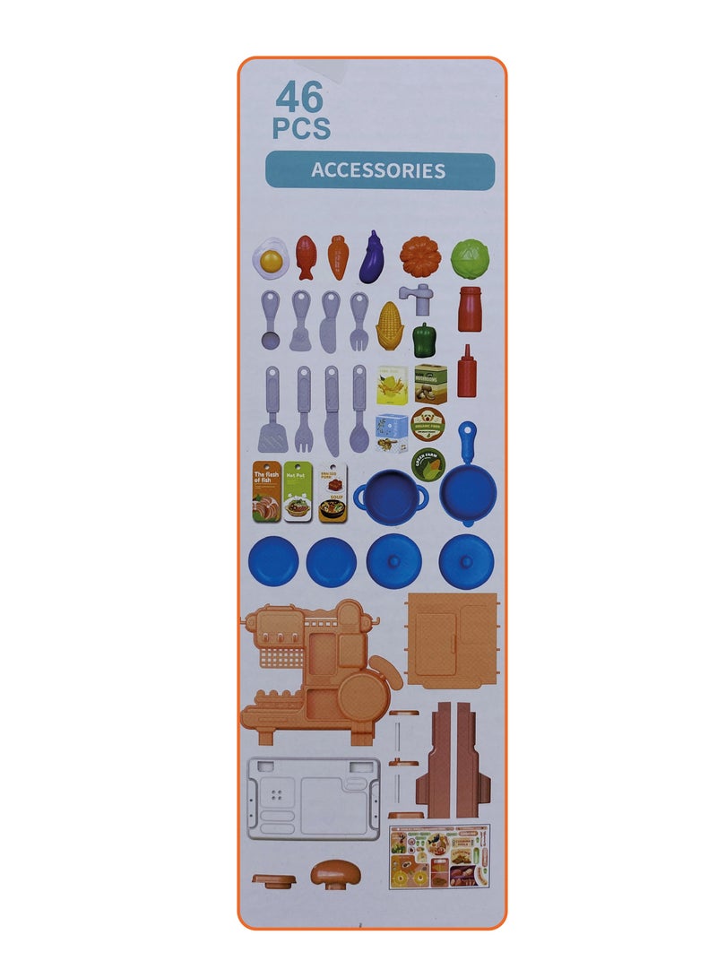 Complete kitchen toy with tools, consisting of 46 pieces, suitable for ages 3+ years and above - Image 3