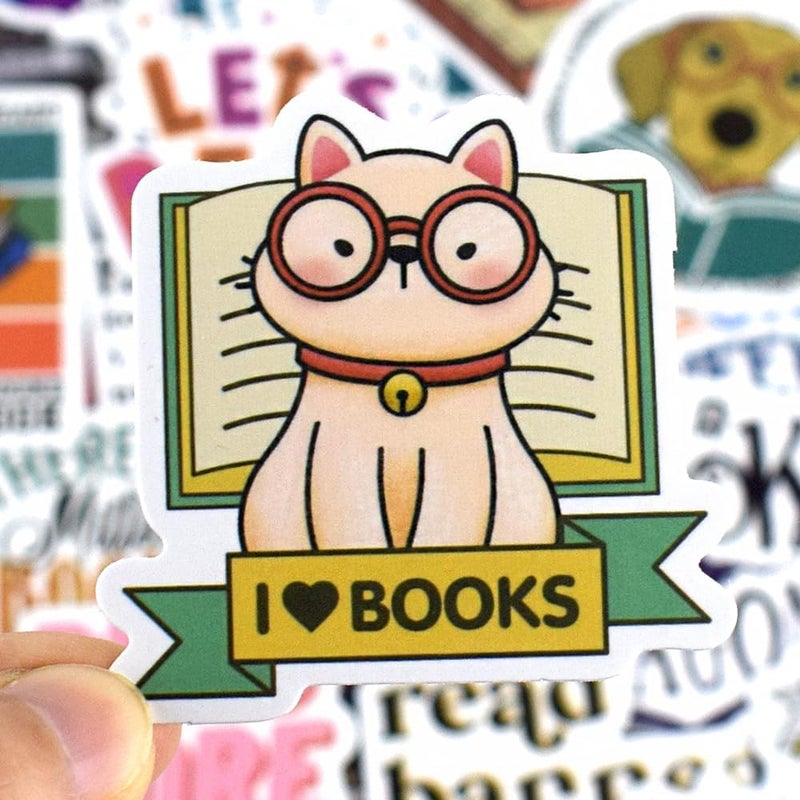 QTL Waterproof Vinyl Stickers Pack for Laptop Scrapbooking Water Bottle Party Supplies(100 Pcs Reading Style) - Image 2