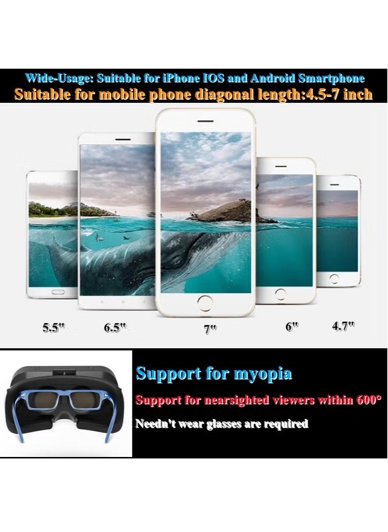 Generic Original G10 IMAX Giant Screen VR Glasses 3D Virtual Reality Box Google Cardboard Helmet for 4.7-7 Smartphone, Matching Joystick  - Image 5