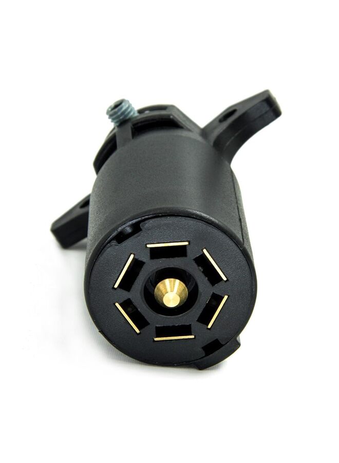 موصل توصيل بديل لمقبس مقطورة RV مكون من 7 دبابيس على جانب المقطورة، طرف ذكر دائري 7 اتجاهات، موصل تسخير أسلاك إضاءة مقطورة على طراز RV، قابس سحب مقطورة شديد التحمل لمقطورة قارب RV - Image 2