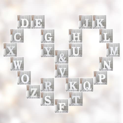 AOCEAN 4 Inch White Wood Letters Unfinished Wood Letters for Wall Decor Decorative Standing Letters Slices Sign Board Decoration for Craft Home Party Projects (A) - Image 4
