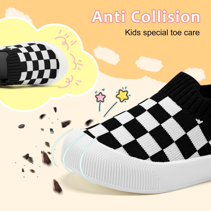 VIFUUR Baby Shoes Girls Boys Toddler Sneakers Non-Slip First Walkers Shoes for Babies Low Top Black Board Size 6-12 Months Infant - Image 2