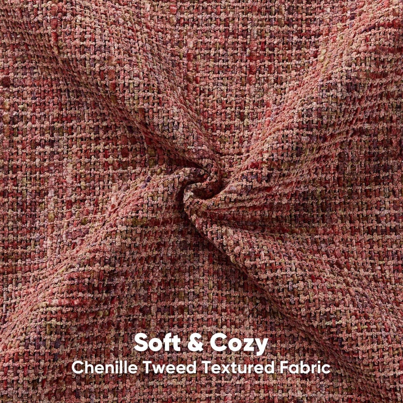 FUTEI Burgundy Decorative Throw Pillow Covers 18x18 Inch Set of 2,Soft Chenille Tweed Textured Cushion Case,Modern Home Decor for Couch Bed Living Room - Image 2