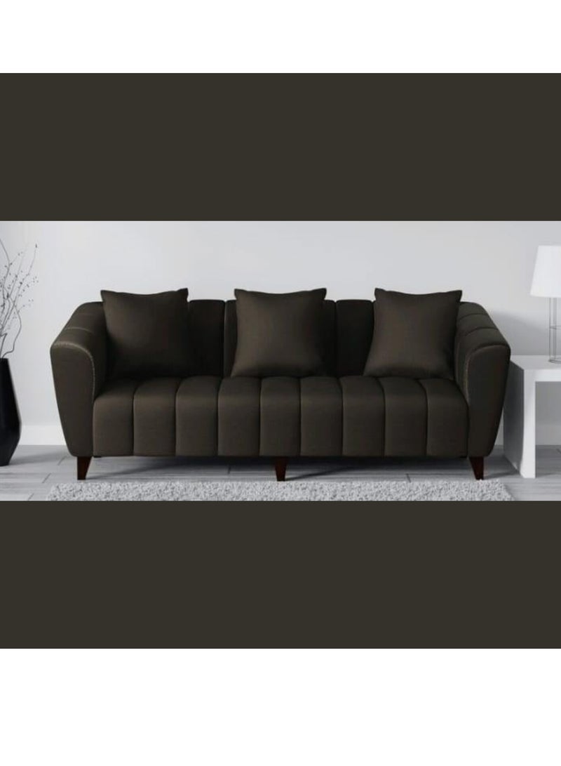 Wooden Twist Premium Rolled Arms 3 Seater Sofa - Image 1