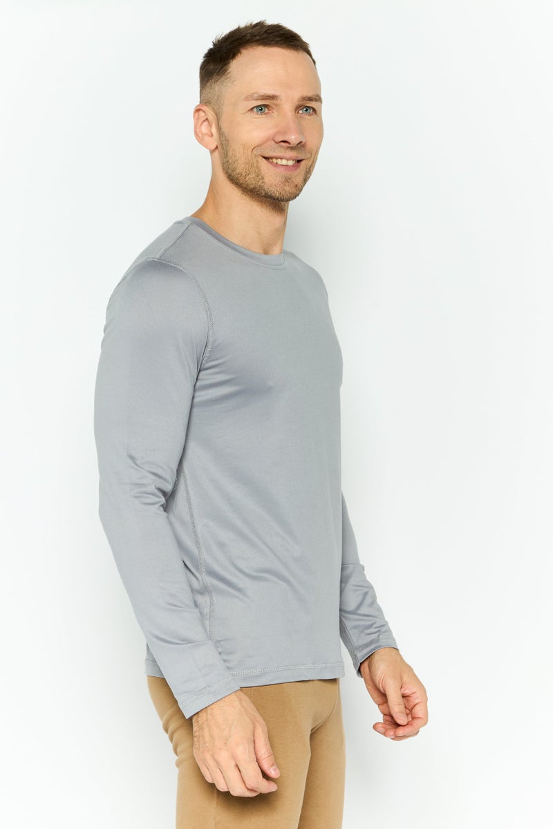 90 Degree By Reflex Men Sportswear Fit Long Sleeve Outdoor Shirt, Grey - Image 3
