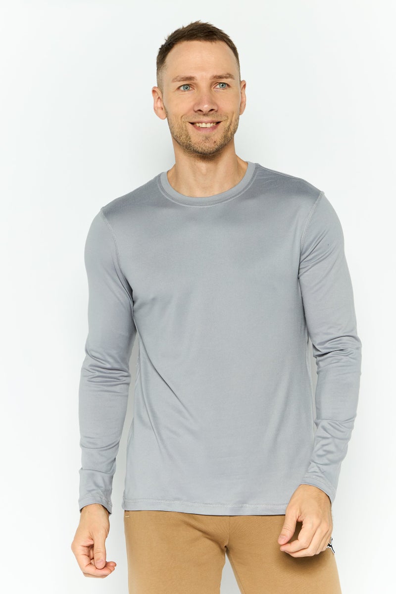 90 Degree By Reflex Men Sportswear Fit Long Sleeve Outdoor Shirt, Grey - Image 1