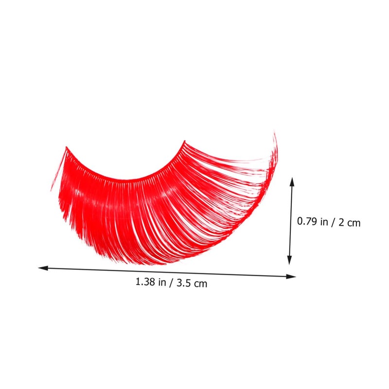 5 Pairs Halloween Makeup False Eyelashes Long Crimson Show Lashes Dense False Eyelashes for Women Stage Costume - Image 2
