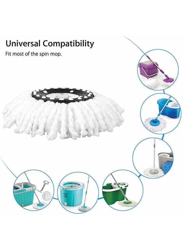 Premium Quality Spin Mop Replacement Round Head Refill Compatible Microfiber Swivel Mop Refill,Deep Clean,Machine Washable and Easy to Replace Pack of 2 (Foot Pedal Model Head) - Image 3