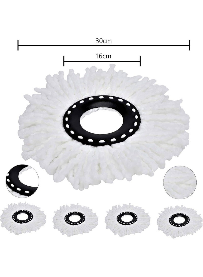 Premium Quality Spin Mop Replacement Round Head Refill Compatible Microfiber Swivel Mop Refill,Deep Clean,Machine Washable and Easy to Replace Pack of 2 (Foot Pedal Model Head) - Image 2