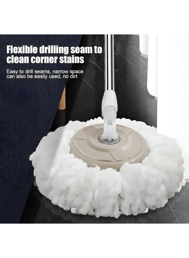Premium Quality Spin Mop Replacement Round Head Refill Compatible Microfiber Swivel Mop Refill,Deep Clean,Machine Washable and Easy to Replace Pack of 2 (Foot Pedal Model Head) - Image 5