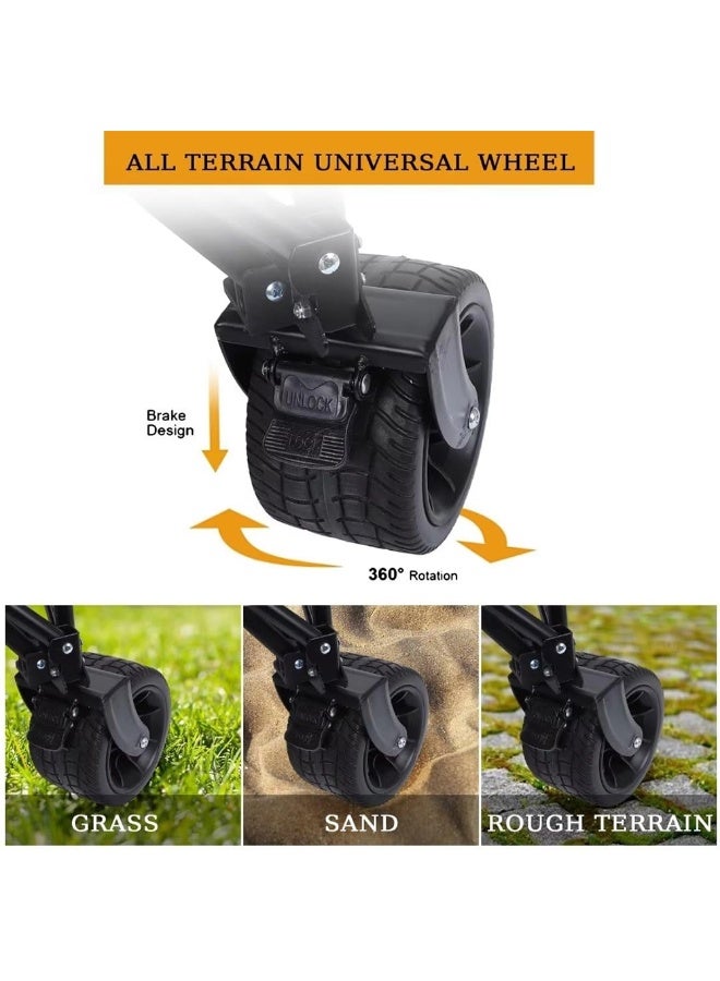 Toby's Toby’s Camping Trolley 02 Portable Folding Outdoor Camping Cart All-Terrain Wheels Picnic Heavy Duty Shopping Cart Trailer Transport - Camping Trolley 02 - Image 3