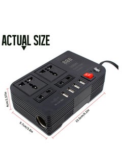 Generic 300W Car Power Inverter With 4 USB Socket Auto Charger Converter DC 12V To AC 220V Fast Charging Part  - Image 3